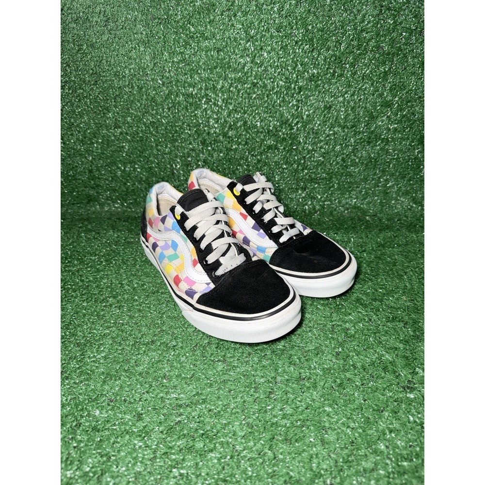 VANS Womens Size 7 Old Skool Checkerboard Multicolor Low Top Shoes Sneakers - Picture 2 of 9